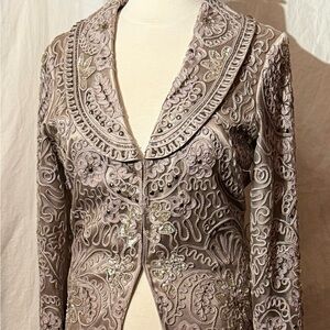 Sue Wong Metallic Embellished Jacket